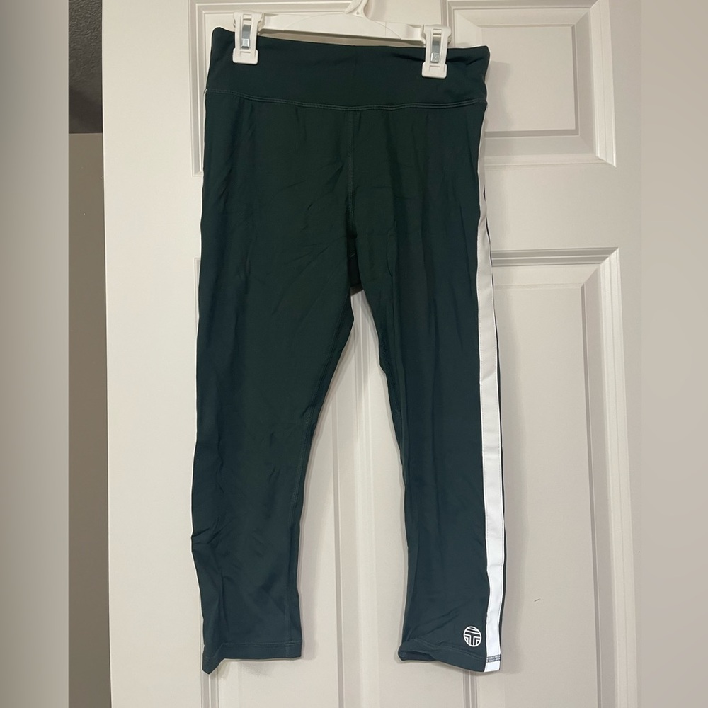 Tory Burch Weightless Hunter Green Reflective Leggings